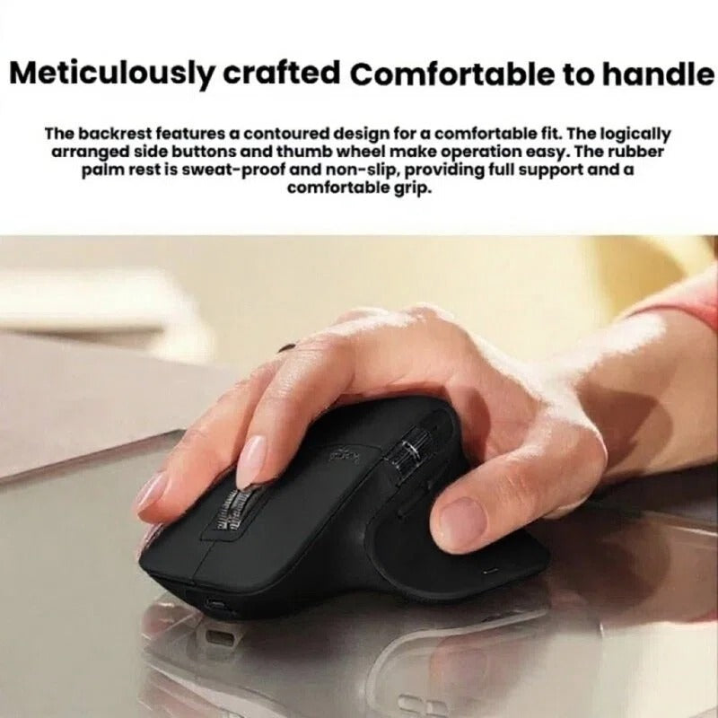 Logitech MX Master 3s meticulously crafted comfortable ergonomic handhold close-up