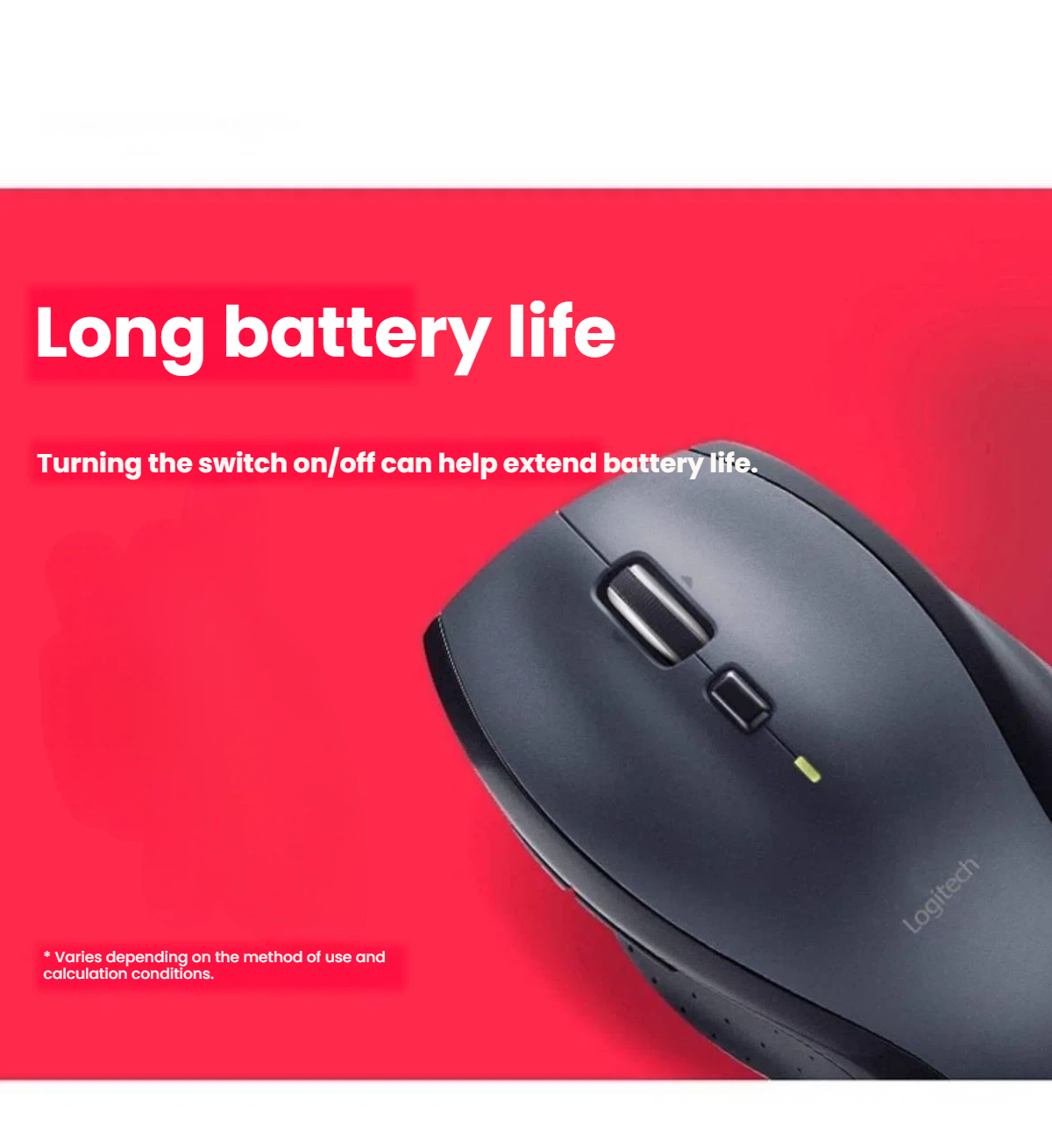 Logitech M705 mouse showing programmable side buttons
