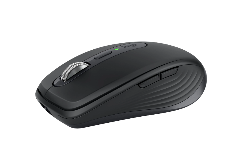 Logitech MX Anywhere 3S wireless mouse in pale grey top view