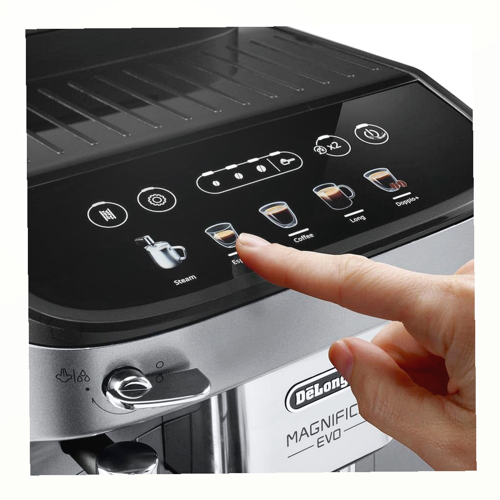 De'Longhi Magnifica Evo Fully Automatic Coffee Machine Silver Black feature image