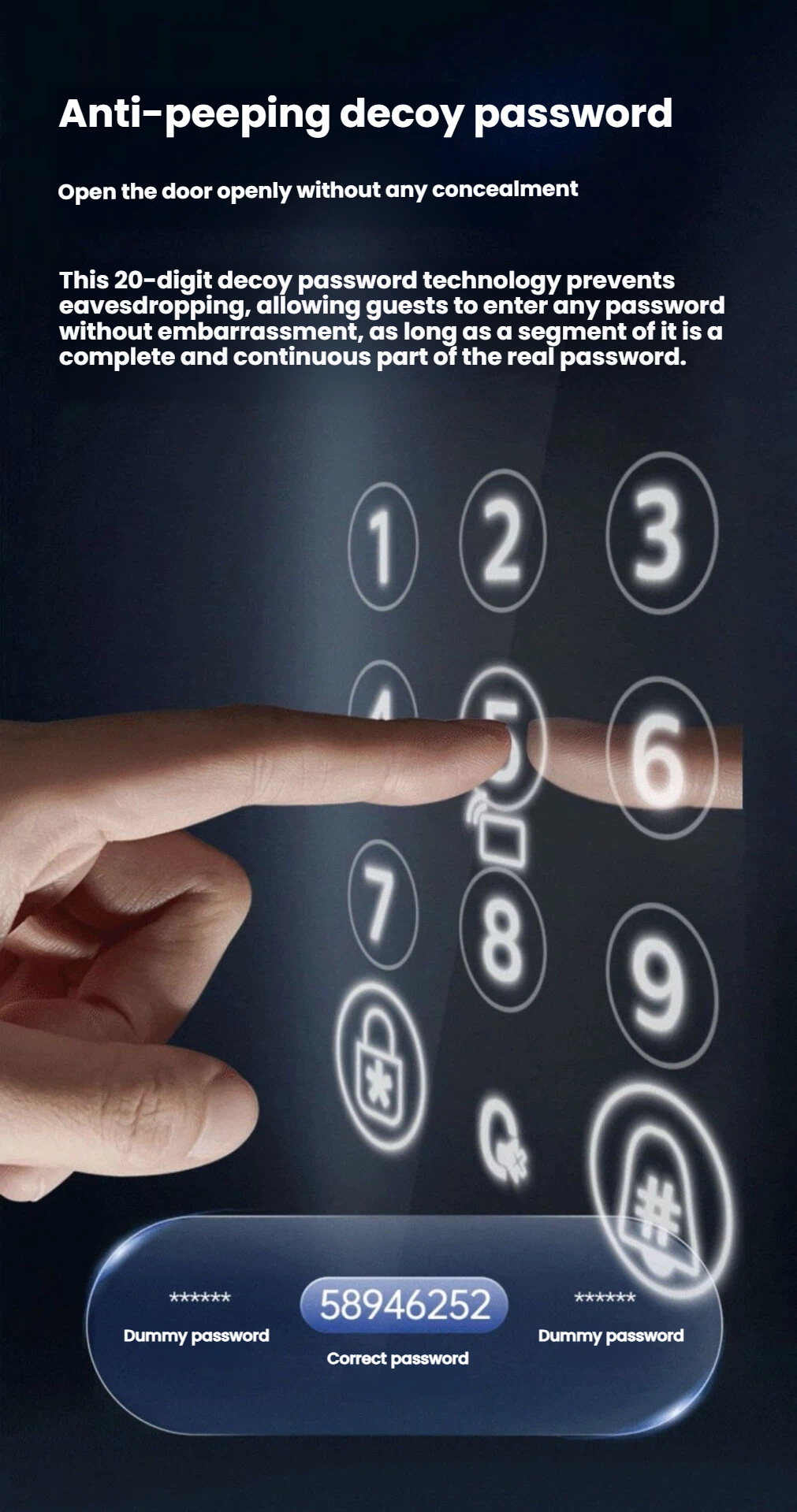 Philips DDL303 smart lock — fingerprint sensor and PIN keypad close-up