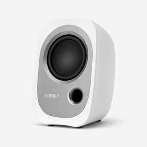 Edifier R12U active USB computer speaker in white, front detail