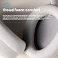 JLab JBuds Lux ANC Cloud Foam earcup comfort and spatial audio feature illustration