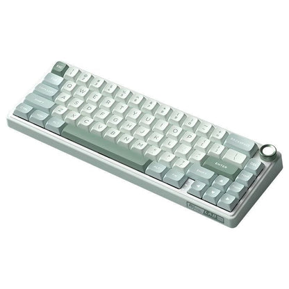 Royal Kludge R65 65 percent wireless mechanical keyboard green colourway front view