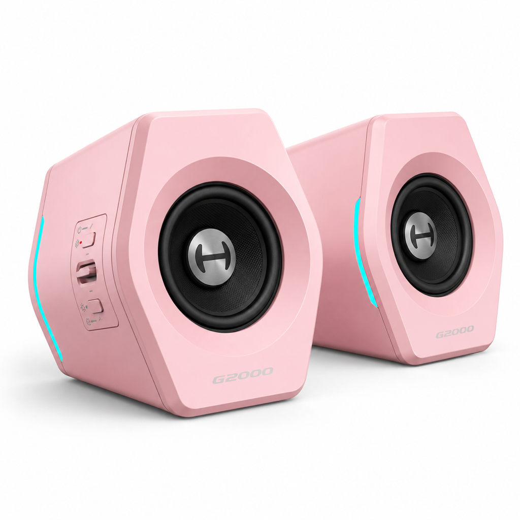 Edifier Hecate G2000 pink gaming speakers front pair