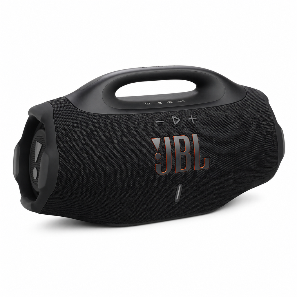 JBL Boombox 4 portable speaker in black, front view