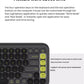 Close-up of the programmable action keys on the Logitech POP Icon Keys, highlighting the ability to switch between work and social modes using the LogiOptions app.